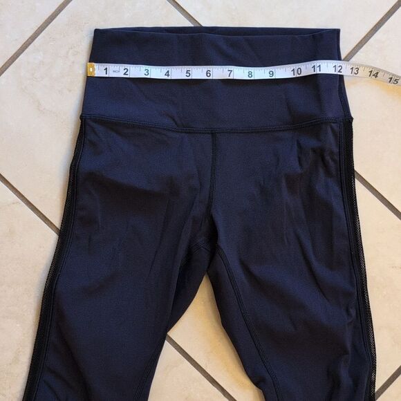 Lululemon High Times Leggings Wing Mesh Side Luxtreme Navy Blue Size 6 - Picture 8 of 12